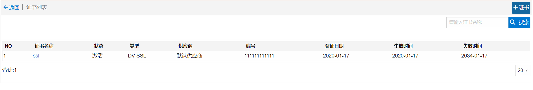证书列表