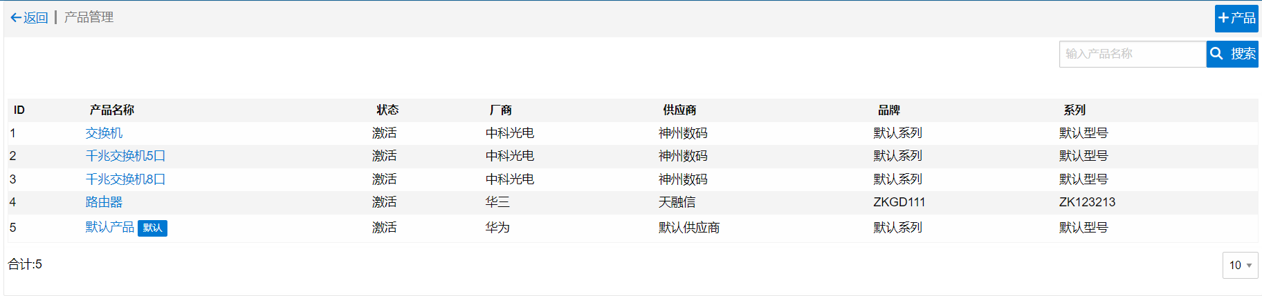产品列表